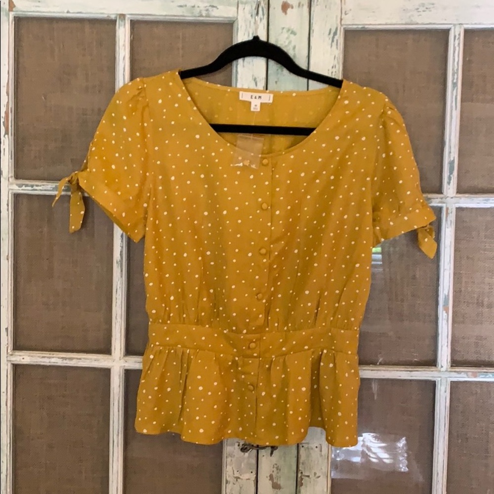 Yellow Polka Dot Top
